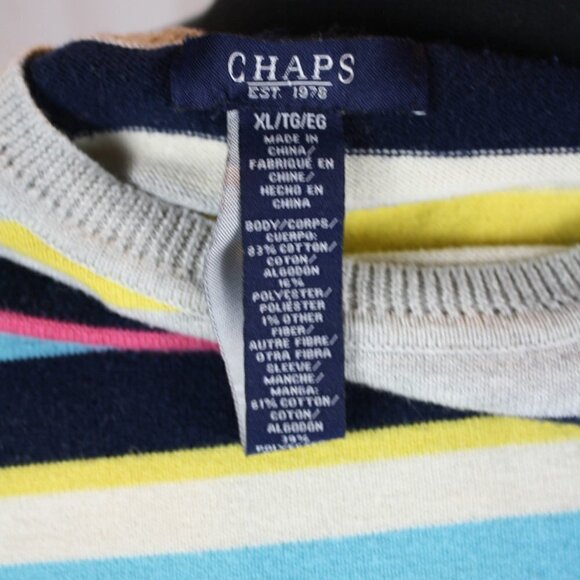 Chaps Multicolor Striped Sweater Pullover … - Picture 4 of 4